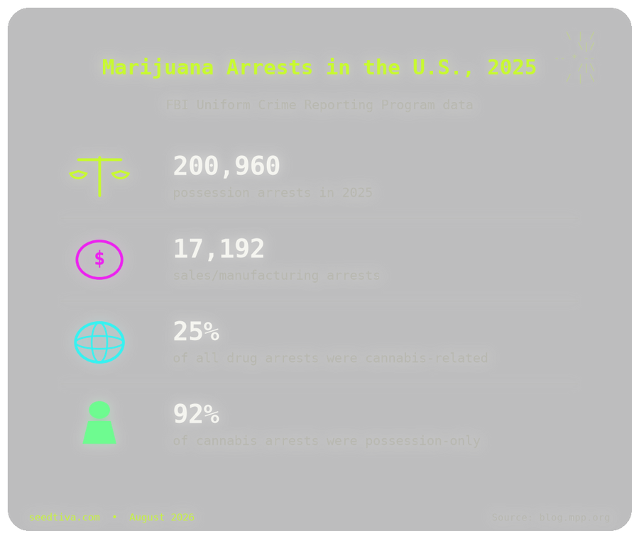 FBI Data: Marijuana Arrests Rose to 200,000+ in 2025